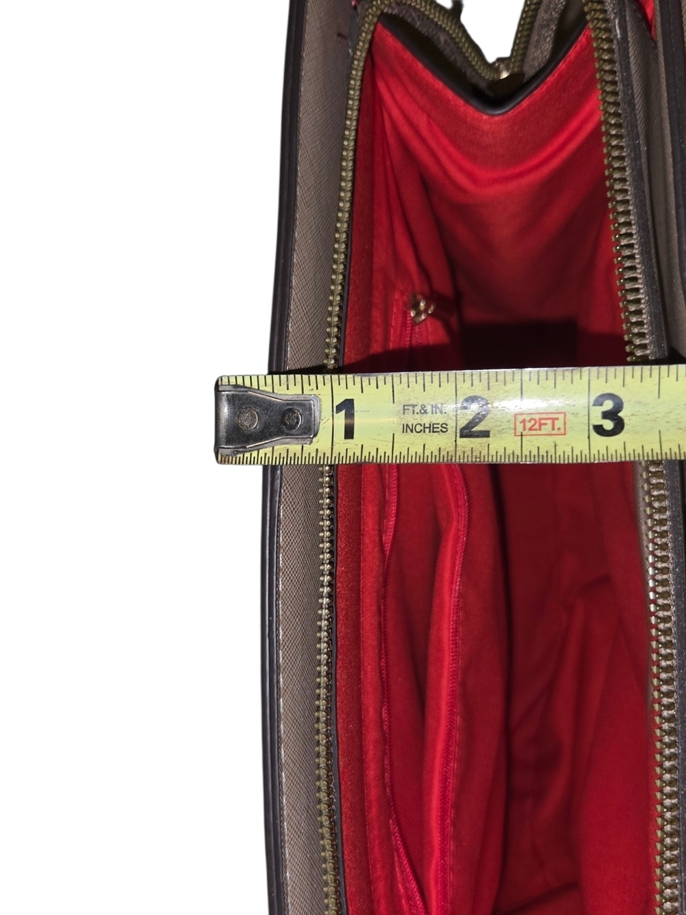 Marilyn Monroe Beige Satchel with Black and Red Center Stripe - Picture 11 of 13